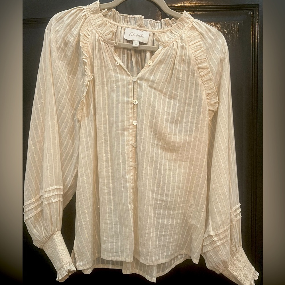 Cleobella Cream Ruffled Blouse